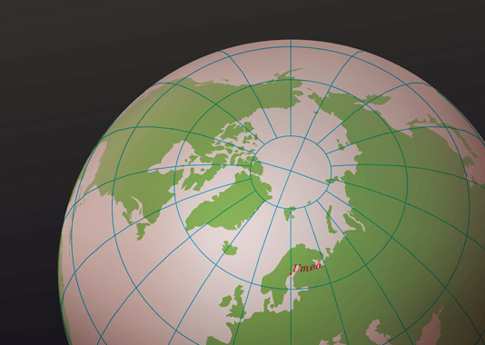 Karta i ortografisk projektion